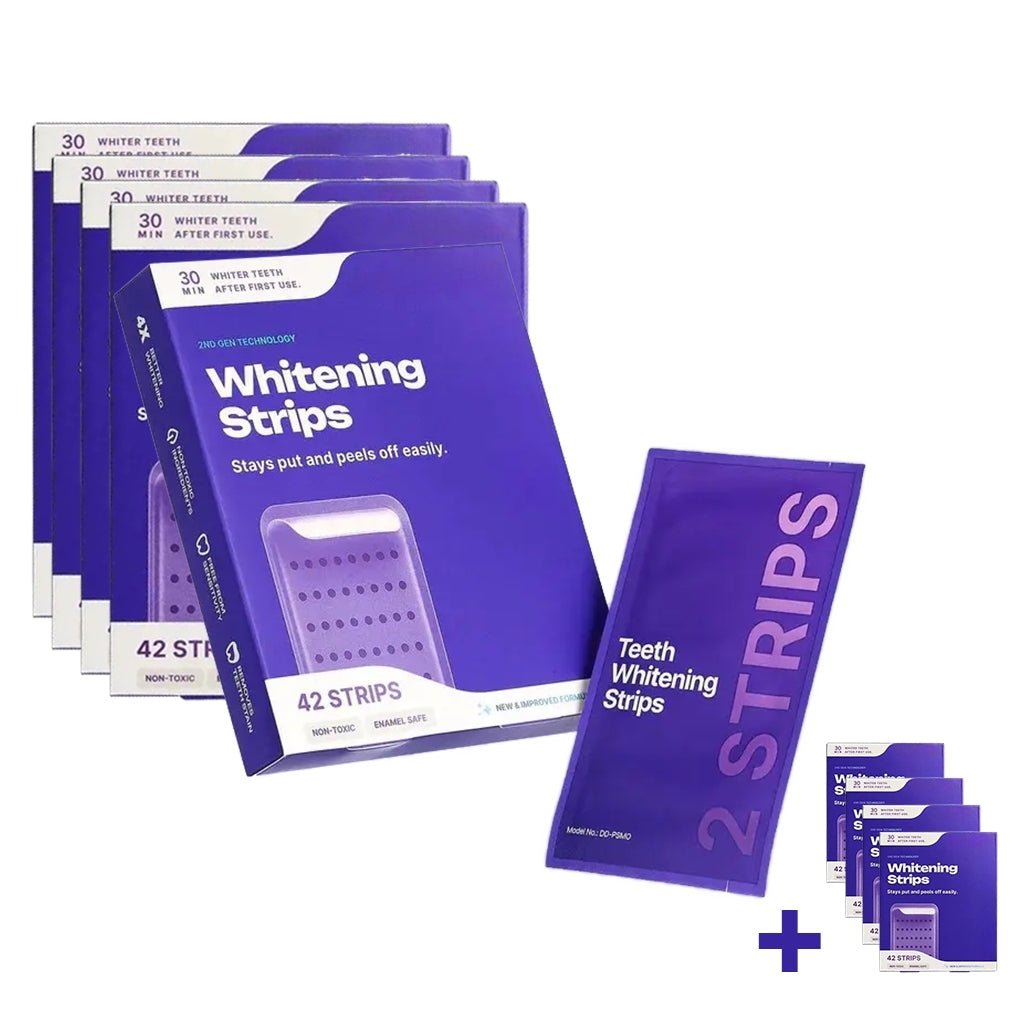 🔥🌹Oferta anticipada de San Valentín: 80 % de descuento -❤️DR.DENT – Tiras blanqueadoras moradas (7/21 sesiones)